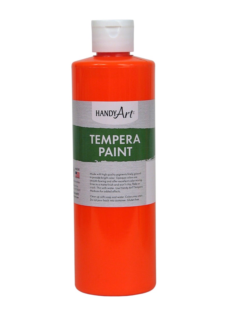 Handy Art Tempera Paint 16 ounce, Fluorescent Orange